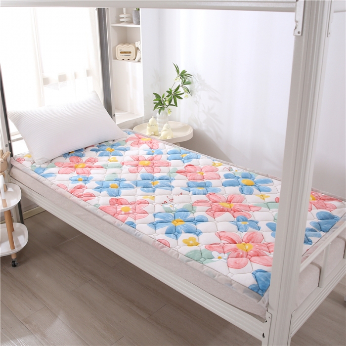 91家纺网 家纺一手货源 找家纺 东宇床垫 2025新款A类抗菌牛奶绒加厚大豆学生床垫 花海