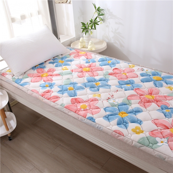 91家纺网 家纺一手货源 找家纺 东宇床垫 2025新款A类抗菌牛奶绒加厚大豆学生床垫 花海