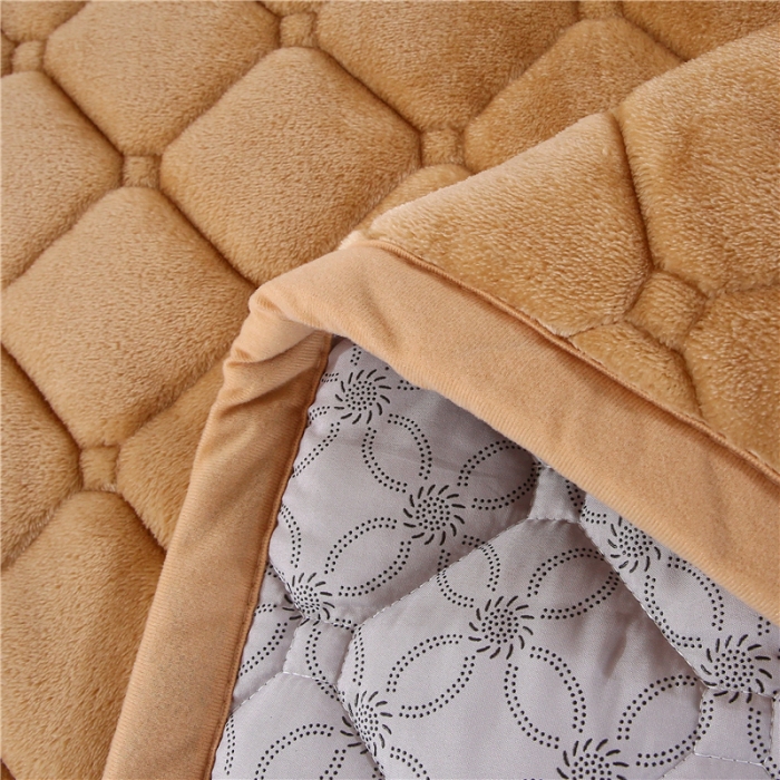 91家纺网 家纺一手货源 找家纺 东宇床垫 2025新款A类抗菌牛奶绒加厚大豆学生床垫 姜黄