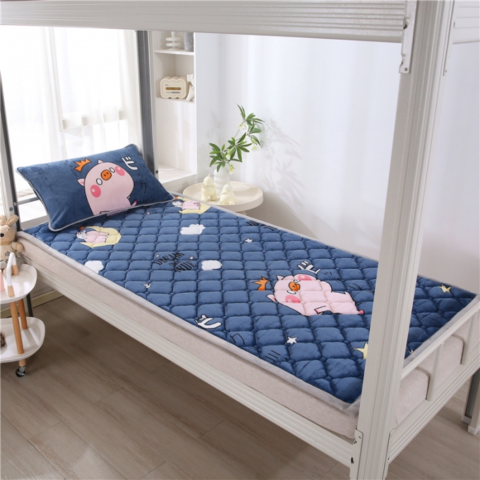 91家纺网 家纺一手货源 找家纺 东宇床垫 2025新款A类抗菌牛奶绒加厚大豆学生床垫 可爱猪