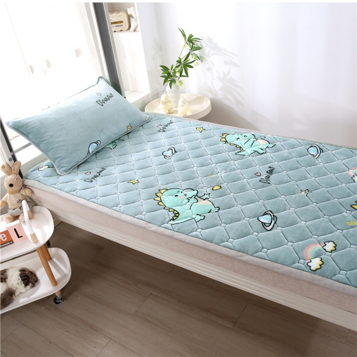 91家纺网 家纺一手货源 找家纺 东宇床垫 2025新款A类抗菌牛奶绒加厚大豆学生床垫 恐龙家园