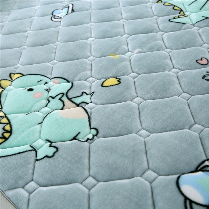 91家纺网 家纺一手货源 找家纺 东宇床垫 2025新款A类抗菌牛奶绒加厚大豆学生床垫 恐龙家园