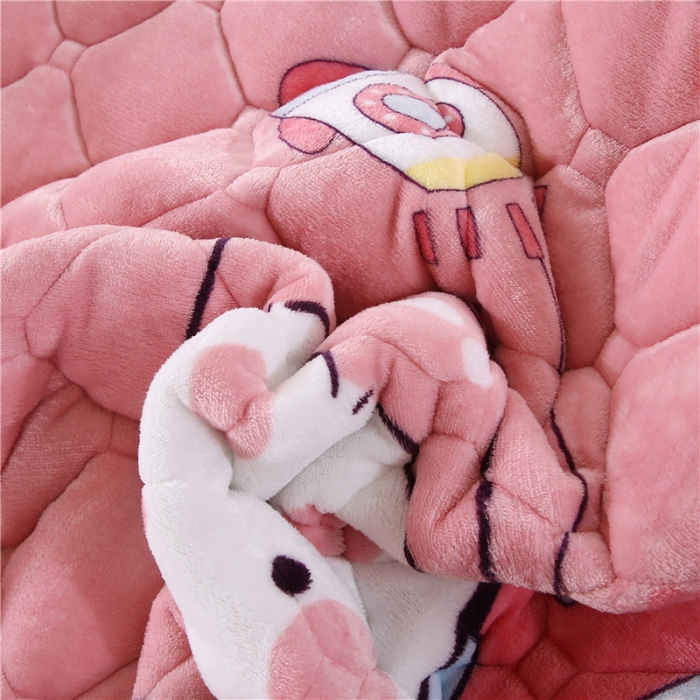 91家纺网 家纺一手货源 找家纺 东宇床垫 2025新款A类抗菌牛奶绒加厚大豆学生床垫 乐萌小兔