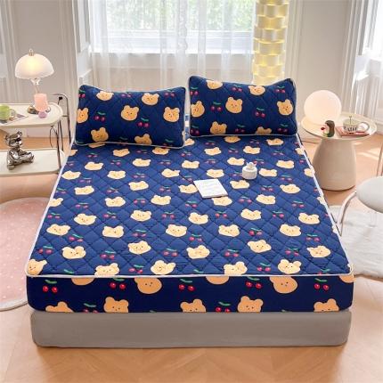 新款防水床笠床单床罩床垫保护罩 樱桃小熊