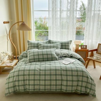 91家纺网 家纺一手货源 找家纺 （总）尚品本色 2023新款带边水洗棉四件套