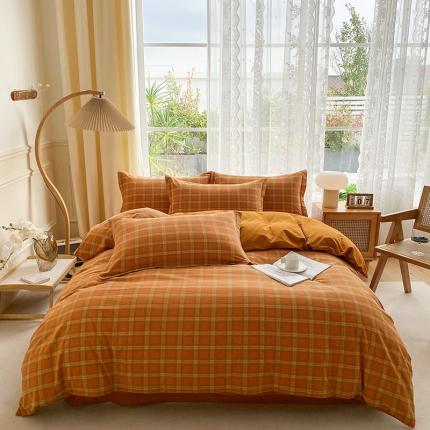 91家纺网 家纺一手货源 找家纺 （总）尚品本色 2023新款带边水洗棉四件套