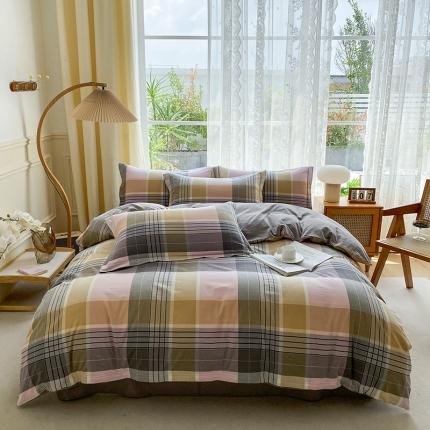 91家纺网 家纺一手货源 找家纺 （总）尚品本色 2023新款带边水洗棉四件套