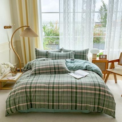 91家纺网 家纺一手货源 找家纺 （总）尚品本色 2023新款带边水洗棉四件套