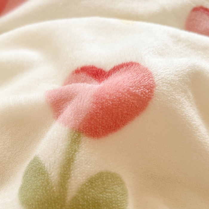 91家纺网 家纺一手货源 找家纺 沐棉 2023新款牛奶绒印花+小清新四件套 幸运兔