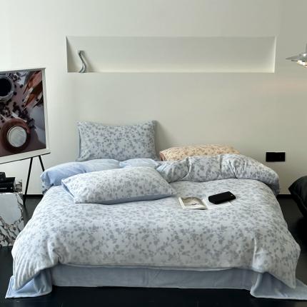 91家纺网 家纺一手货源 找家纺 美乐迪 2023新款立体雕花绒四件套 悠若-绿