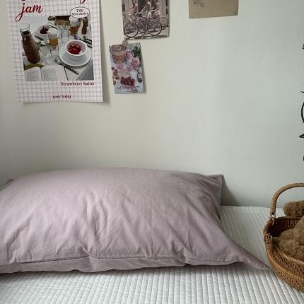 91家纺网 家纺一手货源 找家纺 （总）恋恋三季 2024新款亲肤舒适枕套系列- 水洗棉紫粉系列