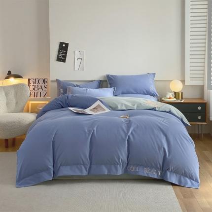 91家纺网 家纺一手货源 找家纺 2023新款全棉磨毛绣花四件套 潮流-紫腾