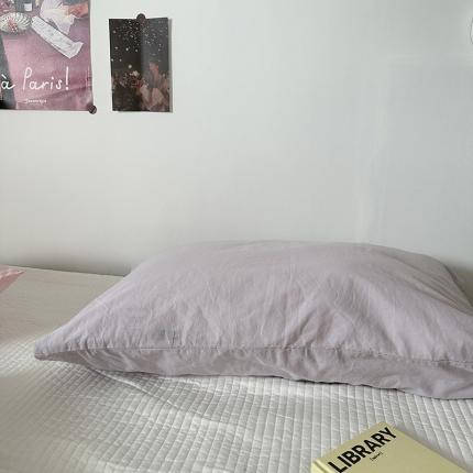 91家纺网 家纺一手货源 找家纺 恋恋三季 2024新款亲肤舒适全棉枕套可可西里系列 香芋紫