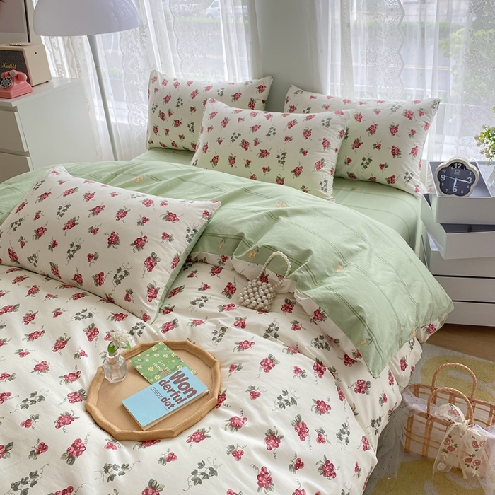 91家纺网 家纺一手货源 找家纺 宇彬家纺 2024新款13372全棉印花四件套和单被套 葡香满庭