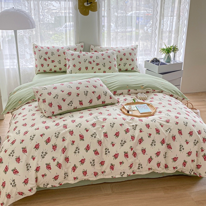 91家纺网 家纺一手货源 找家纺 宇彬家纺 2024新款13372全棉印花四件套和单被套 葡香满庭