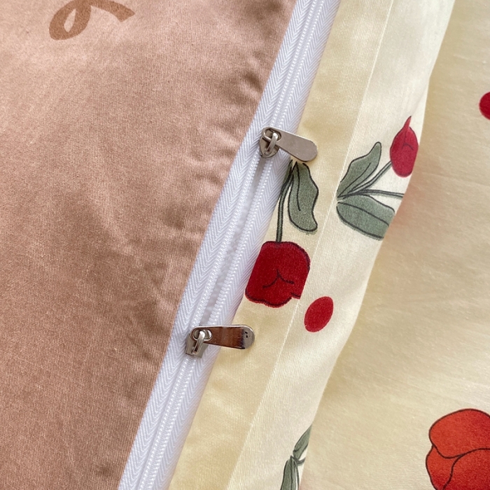 91家纺网 家纺一手货源 找家纺 宇彬家纺 2024新款13372全棉印花四件套和单被套 束朵-红