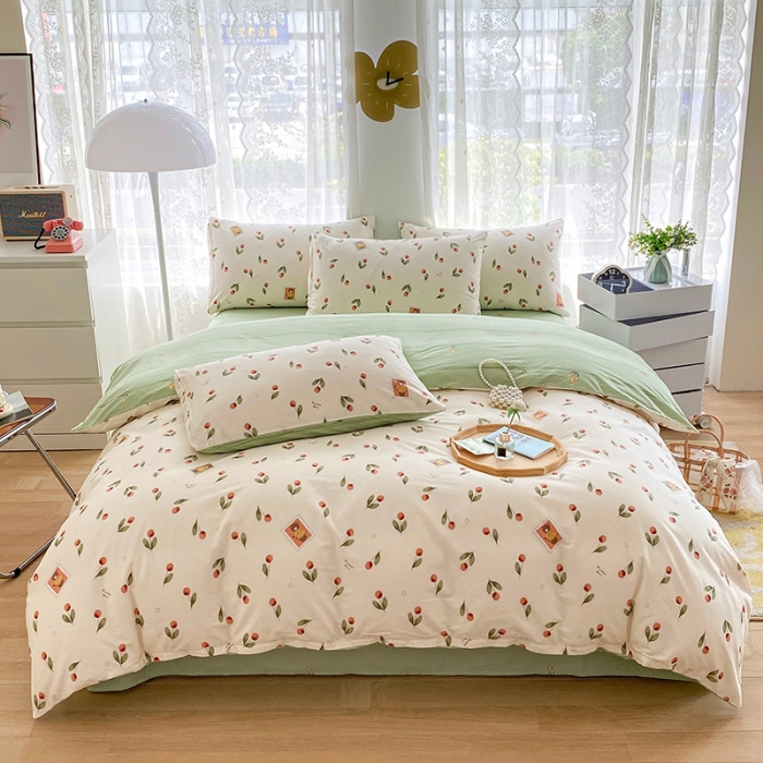 91家纺网 家纺一手货源 找家纺 宇彬家纺 2024新款13372全棉印花四件套和单被套 天空之境