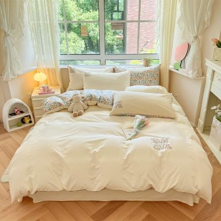 91家纺网 家纺一手货源 找家纺 （总）2023新款40S全棉喷气水洗棉四件套