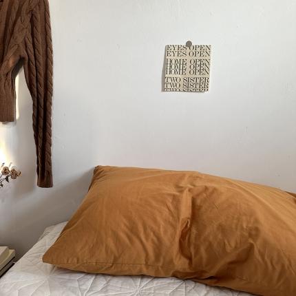 91家纺网 家纺一手货源 找家纺 恋恋三季 2024新款亲肤舒适枕套系列-全棉枕套 全棉斜纹：卡其橙