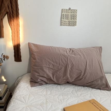 91家纺网 家纺一手货源 找家纺 恋恋三季 2024新款亲肤舒适枕套系列-全棉枕套 全棉斜纹：藕紫灰