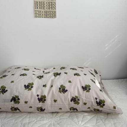 91家纺网 家纺一手货源 找家纺 恋恋三季 2024新款亲肤舒适枕套系列-全棉枕套 全棉斜纹：野早葡萄