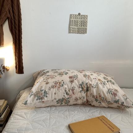 91家纺网 家纺一手货源 找家纺 恋恋三季 2024新款亲肤舒适枕套系列-全棉枕套 全棉斜纹：野茶春苑