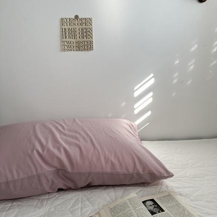 91家纺网 家纺一手货源 找家纺 恋恋三季 2024新款亲肤舒适枕套系列-全棉枕套 全棉斜纹：珠粉色