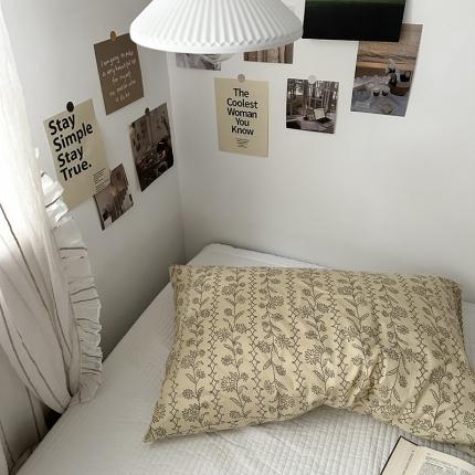 91家纺网 家纺一手货源 找家纺 恋恋三季 2024新款亲肤舒适枕套系列-全棉枕套 晚秋