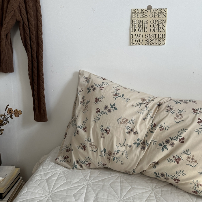 91家纺网 家纺一手货源 找家纺 恋恋三季 2024新款亲肤舒适枕套系列-全棉枕套 全棉斜纹：午后时光