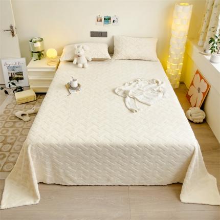 91家纺网 家纺一手货源 找家纺 名兮 2023新款兔毛绒床单 几何生活