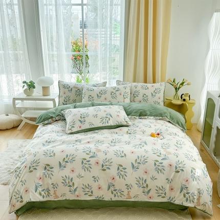 91家纺网 家纺一手货源 找家纺 金鑫汇 2023新款A版面料+B版高克重牛奶绒四件套