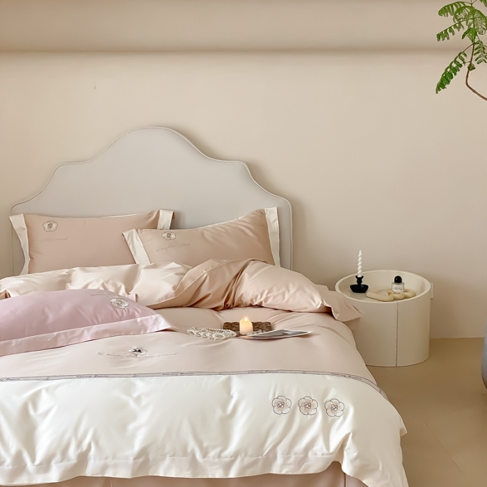 91家纺网 家纺一手货源 找家纺 （总）用心 2023新款长绒棉高端家居刺绣四件套-瑞莎