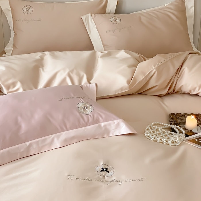 91家纺网 家纺一手货源 找家纺 （总）用心 2023新款长绒棉高端家居刺绣四件套-瑞莎