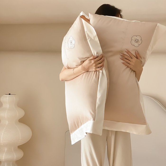 91家纺网 家纺一手货源 找家纺 （总）用心 2023新款长绒棉高端家居刺绣四件套-瑞莎