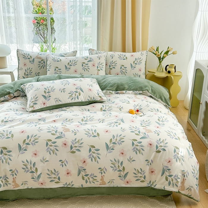 91家纺网 家纺一手货源 找家纺 金鑫汇 2023新款A版面料+B版高克重牛奶绒四件套