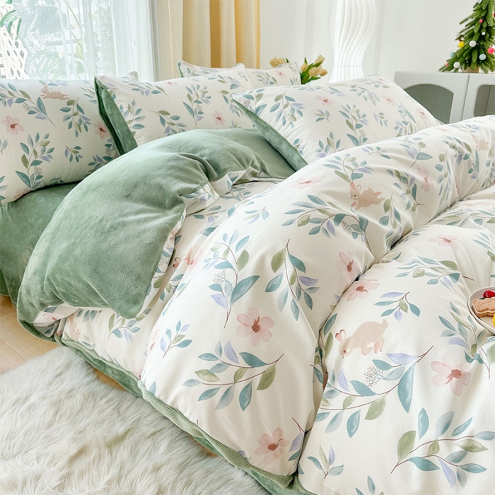 91家纺网 家纺一手货源 找家纺 金鑫汇 2023新款A版面料+B版高克重牛奶绒四件套