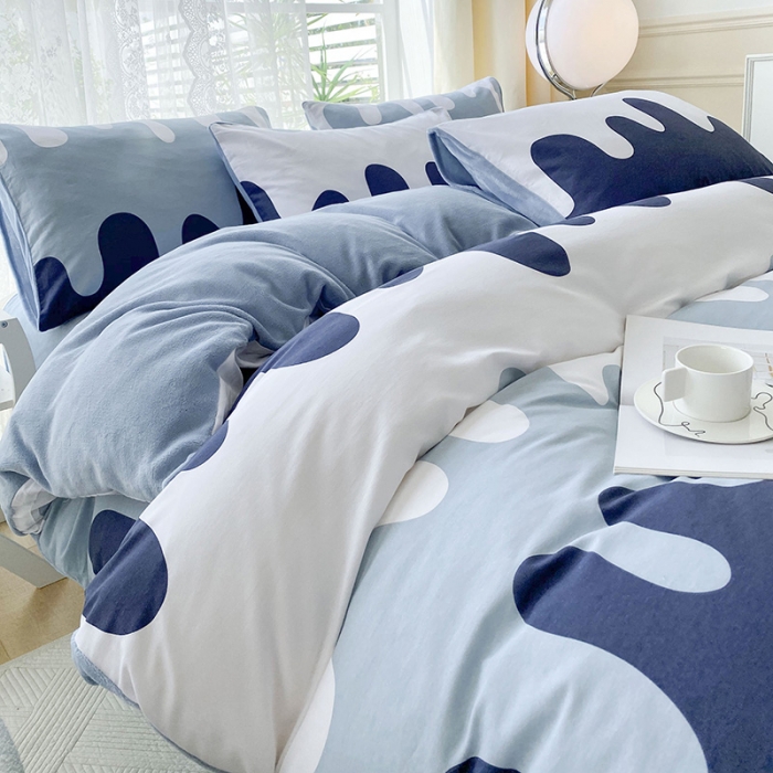 91家纺网 家纺一手货源 找家纺 金鑫汇 2023新款A版面料+B版高克重牛奶绒四件套