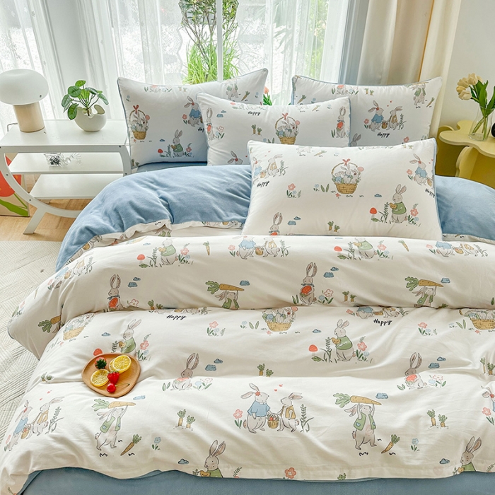 91家纺网 家纺一手货源 找家纺 金鑫汇 2023新款A版面料+B版高克重牛奶绒四件套