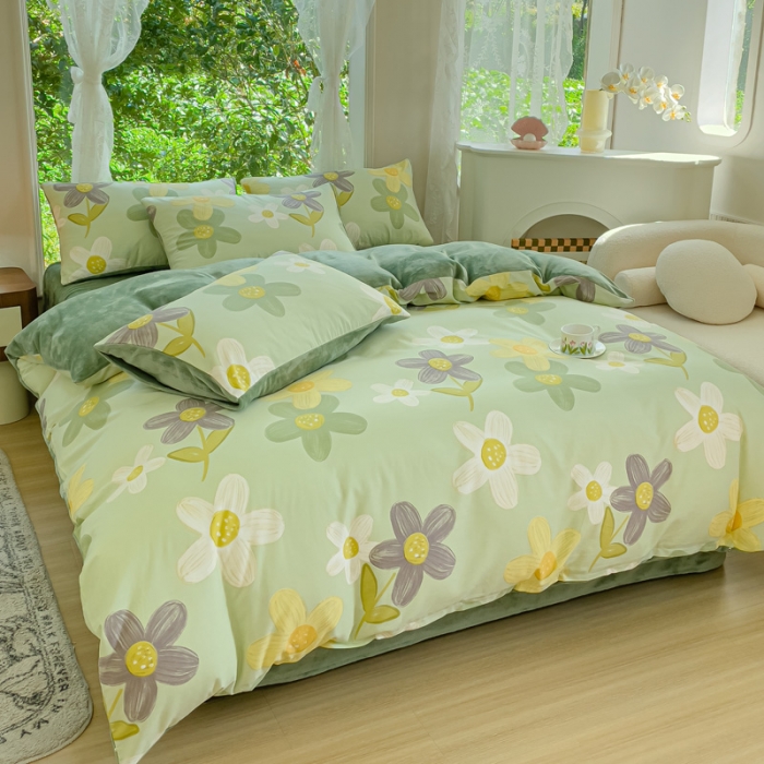 91家纺网 家纺一手货源 找家纺 金鑫汇 2023新款A版面料+B版高克重牛奶绒四件套