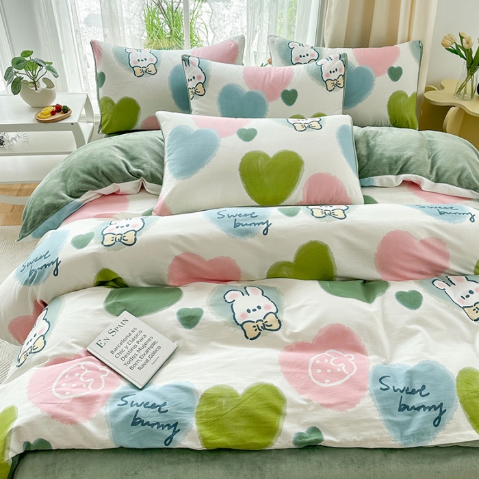 91家纺网 家纺一手货源 找家纺 金鑫汇 2023新款A版面料+B版高克重牛奶绒四件套