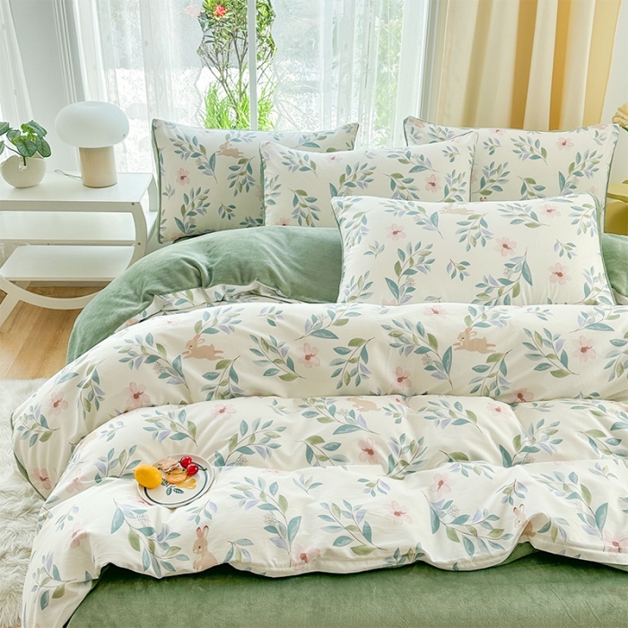 91家纺网 家纺一手货源 找家纺 金鑫汇 2023新款A版面料+B版高克重牛奶绒四件套