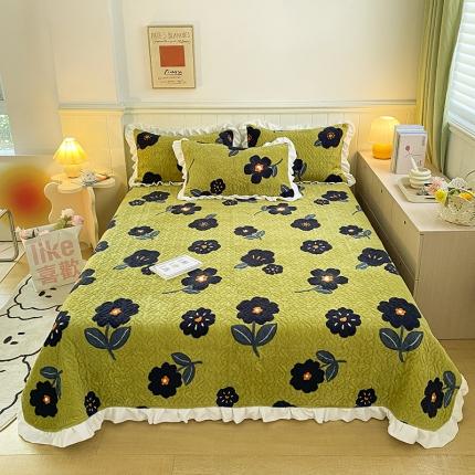 91家纺网 家纺一手货源 找家纺 （总）沐辰家居2023新款牛奶绒印花床盖