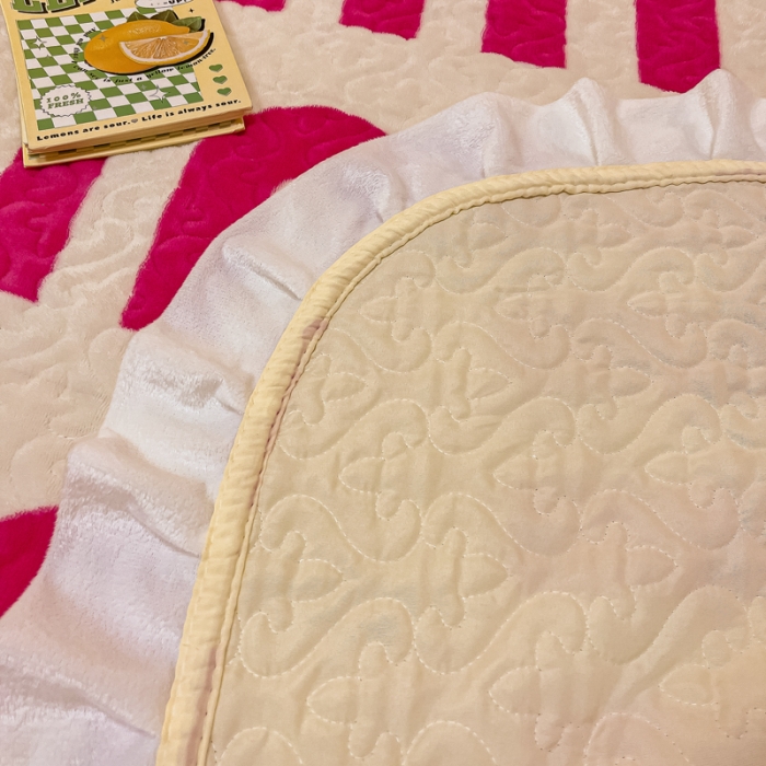 91家纺网 家纺一手货源 找家纺 沐辰家居2023新款牛奶绒印花床盖 MIN-粉