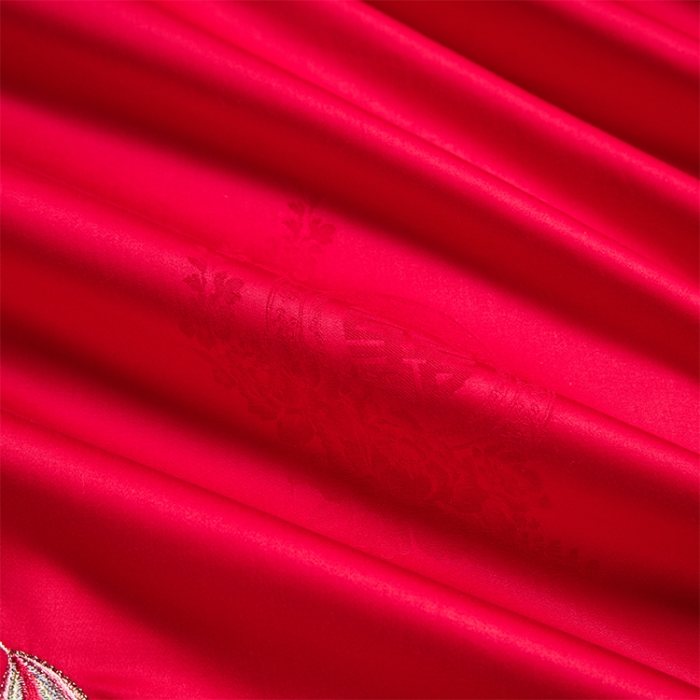 91家纺网 家纺一手货源 找家纺 （总）用心 2023新款长绒棉提花高端绣花龙凤婚庆四件套