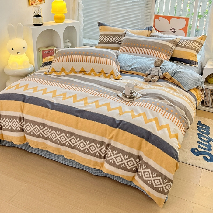 91家纺网 家纺一手货源 找家纺 棉生活 2023新款铂金全棉磨毛系列（AB版）四件套 卡洛斯