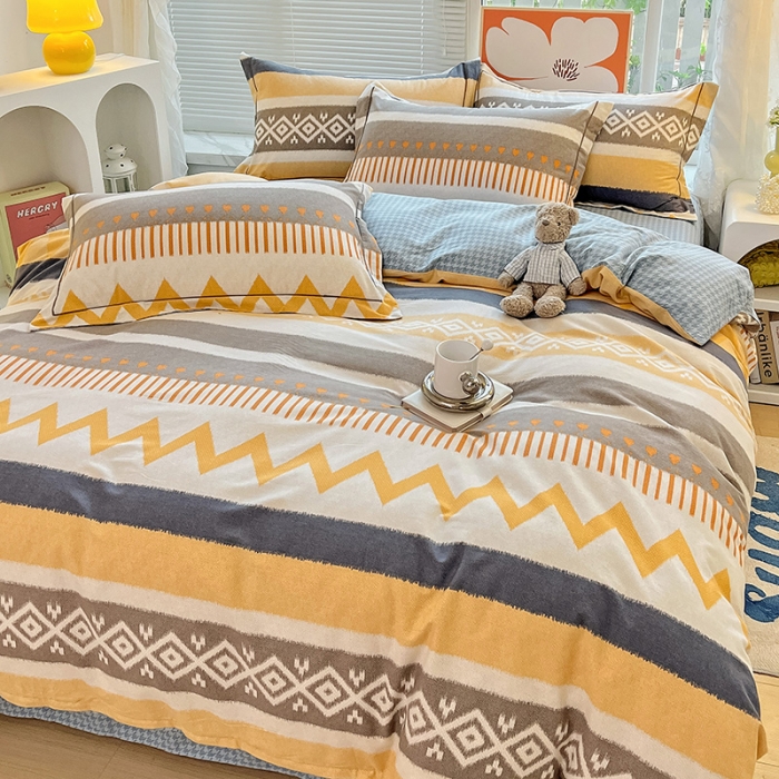 91家纺网 家纺一手货源 找家纺 棉生活 2023新款铂金全棉磨毛系列（AB版）四件套 卡洛斯