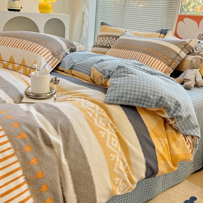 91家纺网 家纺一手货源 找家纺 棉生活 2023新款铂金全棉磨毛系列（AB版）四件套 卡洛斯