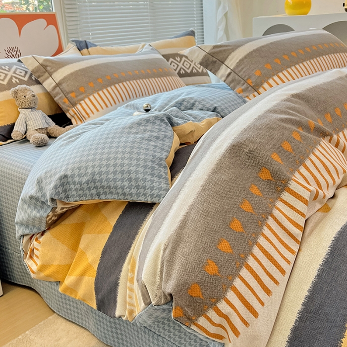 91家纺网 家纺一手货源 找家纺 棉生活 2023新款铂金全棉磨毛系列（AB版）四件套 卡洛斯