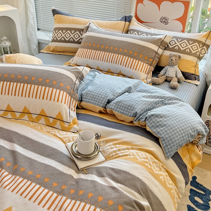 91家纺网 家纺一手货源 找家纺 棉生活 2023新款铂金全棉磨毛系列（AB版）四件套 卡洛斯