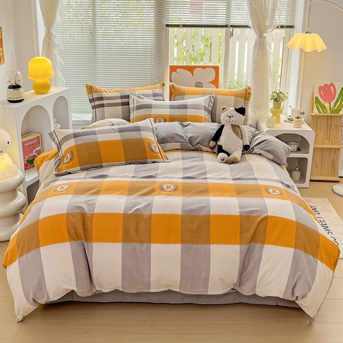 91家纺网 家纺一手货源 找家纺 棉生活 2023新款铂金全棉磨毛系列（AB版）四件套 乐享时光